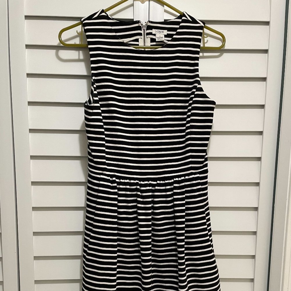 J. Crew Black and White Striped daybreak dress in XS